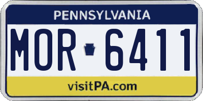 PA license plate MOR6411