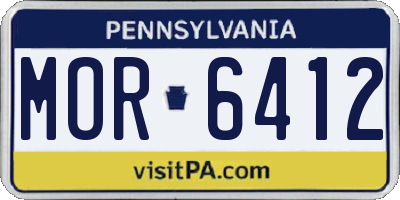 PA license plate MOR6412