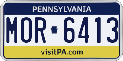 PA license plate MOR6413