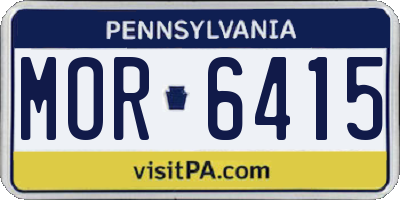 PA license plate MOR6415
