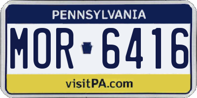 PA license plate MOR6416