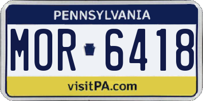 PA license plate MOR6418