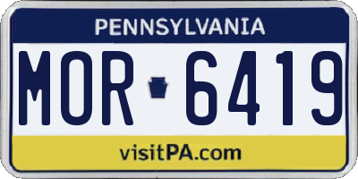 PA license plate MOR6419
