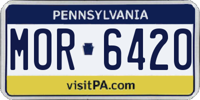 PA license plate MOR6420