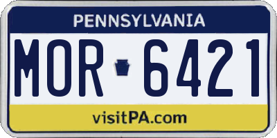 PA license plate MOR6421