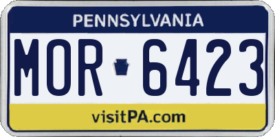 PA license plate MOR6423