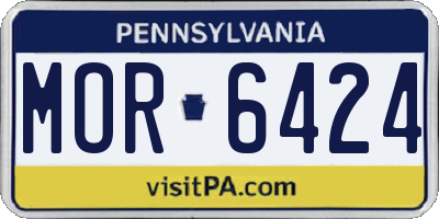 PA license plate MOR6424