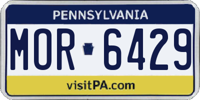 PA license plate MOR6429