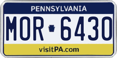 PA license plate MOR6430