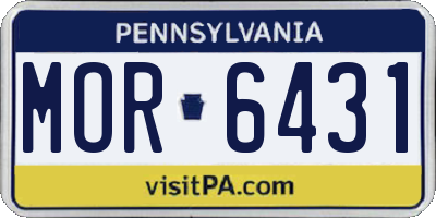 PA license plate MOR6431