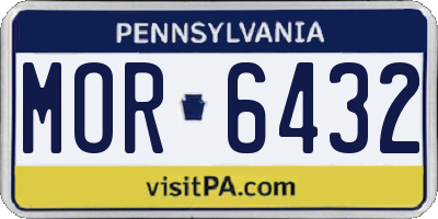 PA license plate MOR6432