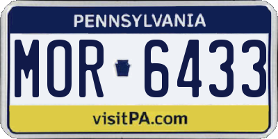 PA license plate MOR6433