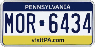 PA license plate MOR6434