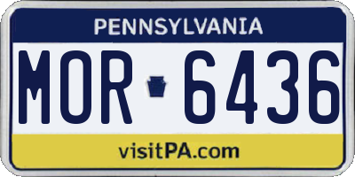 PA license plate MOR6436