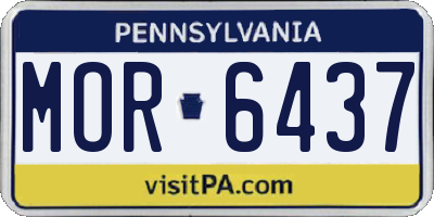 PA license plate MOR6437