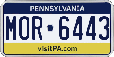 PA license plate MOR6443