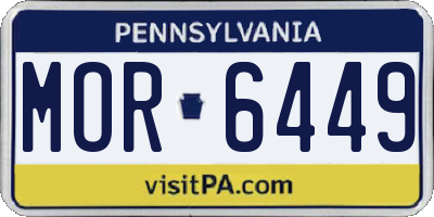PA license plate MOR6449