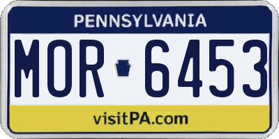 PA license plate MOR6453