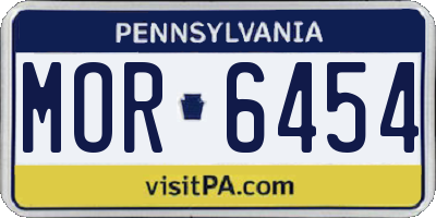 PA license plate MOR6454