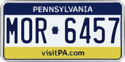 PA license plate MOR6457