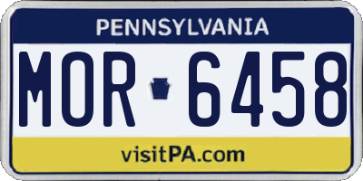 PA license plate MOR6458