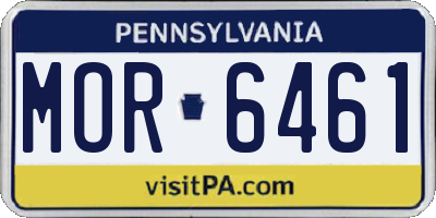 PA license plate MOR6461
