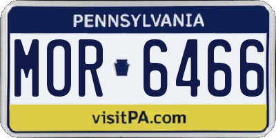 PA license plate MOR6466