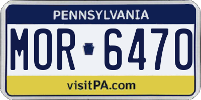 PA license plate MOR6470