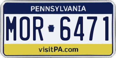 PA license plate MOR6471