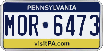 PA license plate MOR6473