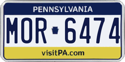 PA license plate MOR6474