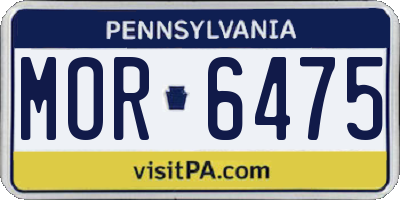 PA license plate MOR6475