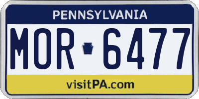 PA license plate MOR6477