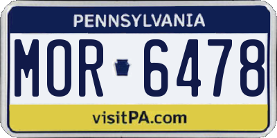 PA license plate MOR6478