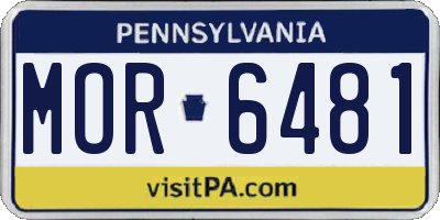 PA license plate MOR6481