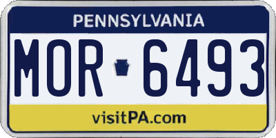 PA license plate MOR6493