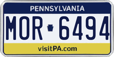PA license plate MOR6494
