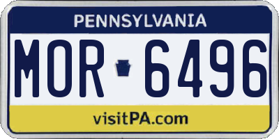PA license plate MOR6496
