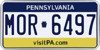 PA license plate MOR6497