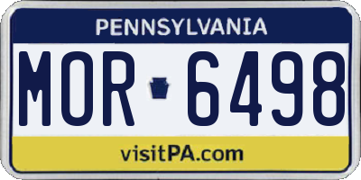 PA license plate MOR6498