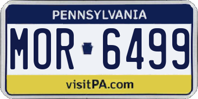 PA license plate MOR6499