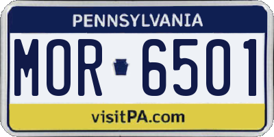 PA license plate MOR6501