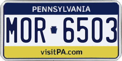 PA license plate MOR6503
