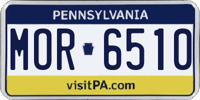 PA license plate MOR6510
