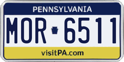 PA license plate MOR6511