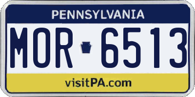 PA license plate MOR6513