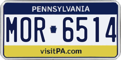 PA license plate MOR6514