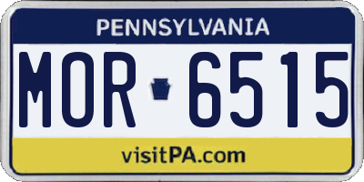 PA license plate MOR6515