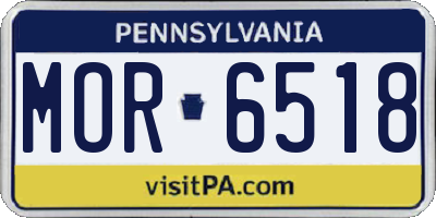 PA license plate MOR6518