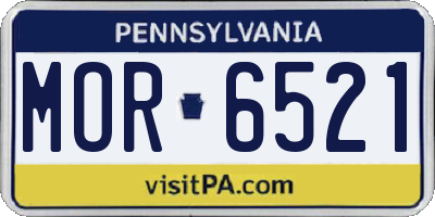PA license plate MOR6521